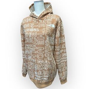 The North Face Tan Hoodie with White Lettering